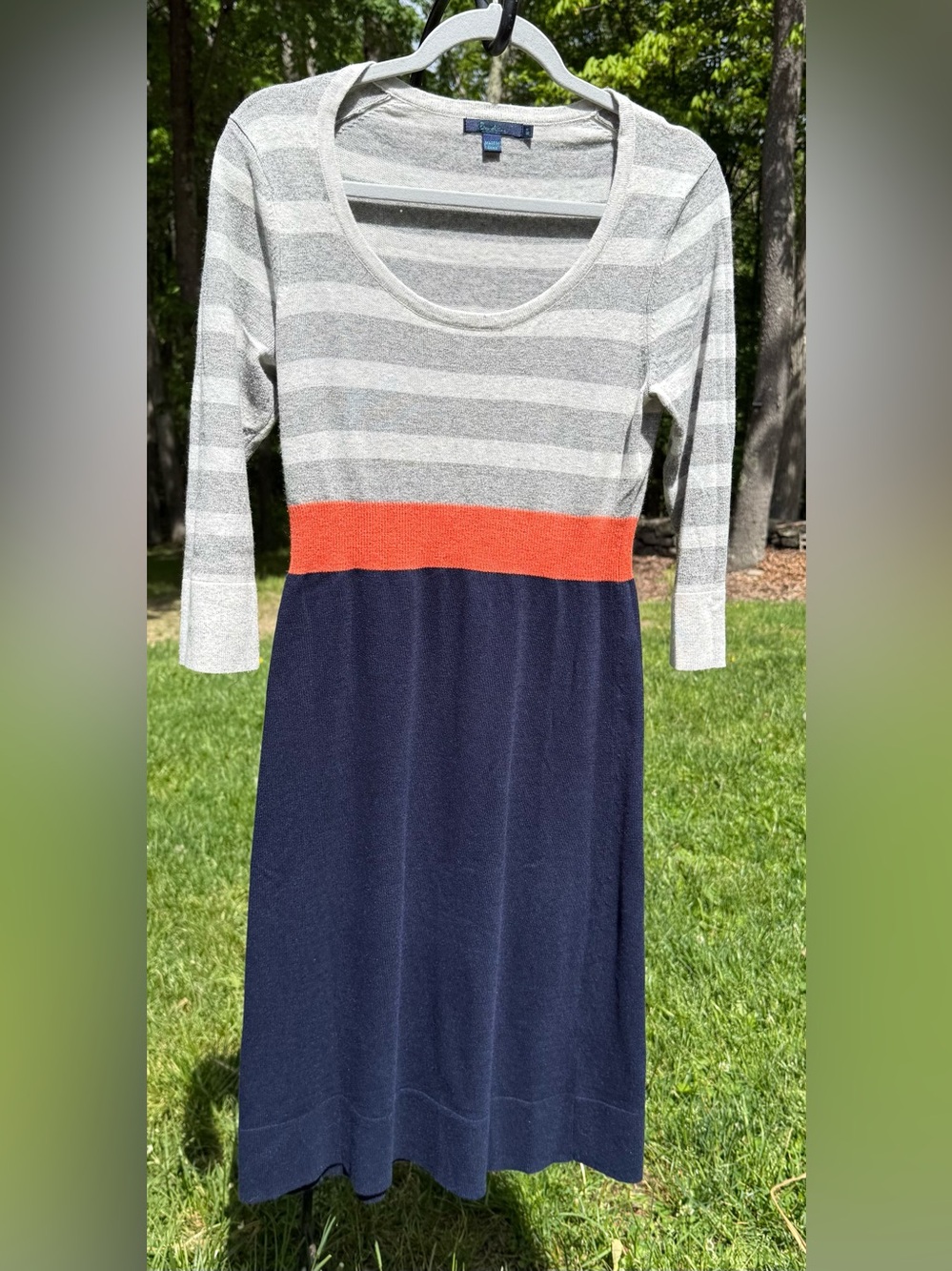 Boden Cotton, Angora,& Cashmere Blend Midi Sweater Color Blocking Dress